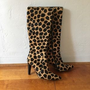 Via Spiga Knee High Animal Print Boots